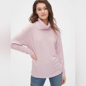 Gap Baby Pink Ribbed Funnel-Neck Pullover Sweater Women’s Size Small Tall